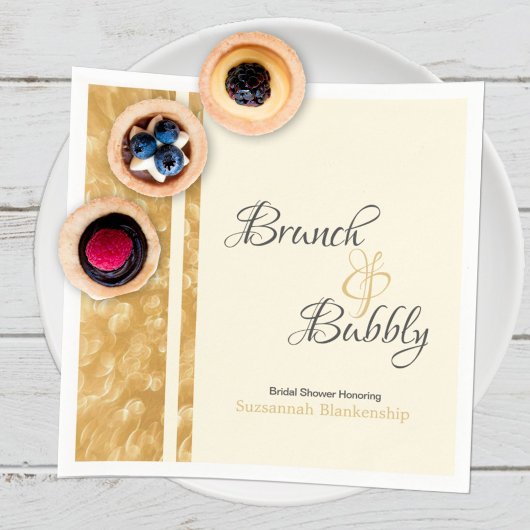 Bruiloftsbrunch met champagnebubbels servet