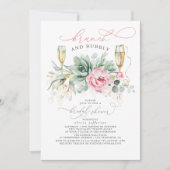 Bruiloftsbrunch met sappige groene planten en bubb kaart (Voorkant)