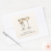 Bruiloftsbrunch & Mousserende Champagne Bruidscade Vierkante Sticker (Envelop)