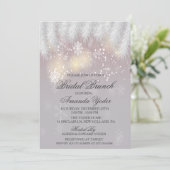 Bruiloftsbrunch Winter Sneeuwvlok Uitnodiging (Staand voorkant)
