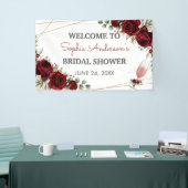 Bruiloftsbubbels bordeaux wijn roze bruidsfeest  spandoek (Beurs)