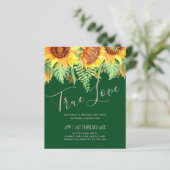 Bruiloftsbudget Rustiek Groen met Zonnebloemen (Staand voorkant)