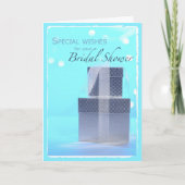 Bruiloftscadeaus, lichtblauw en zilver bedankkaart (Voorkant)