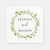 Bruiloftscocktail servet van bosgroen (Voorkant)