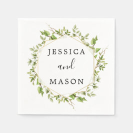 Bruiloftscocktail servet van bosgroen