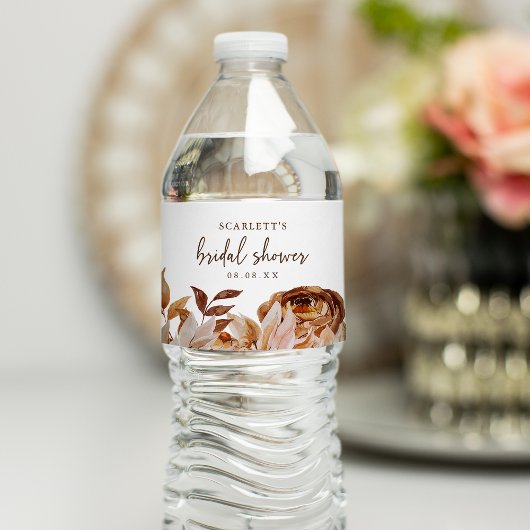 Bruiloftsdamesborrel in de herfst waterfles etiket
