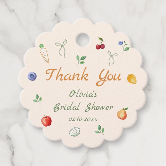 Bruiloftsdankjeshanger voor Boerenmarkt Thema Bedankjes Labels (Voorkant)