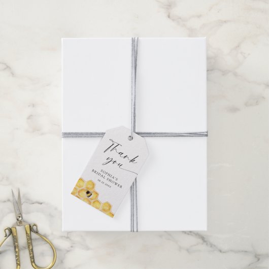 Bruiloftsdankjewel Honingbij Cadeaulabel (Met Touw)