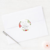 Bruiloftsdankjewel voor zomerse bloementuin  ronde sticker (Envelop)