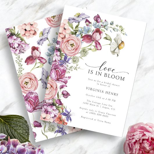 Bruiloftsdansfeestje "Love In Bloom" Kaart