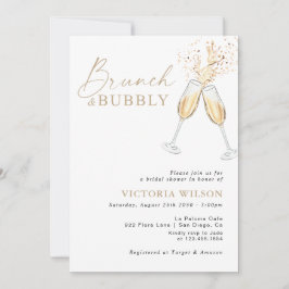 Bruiloftsdiner en bubbels bruidsuitnodiging kaart