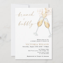 Bruiloftsdiner en bubbels bruidsuitnodiging kaart