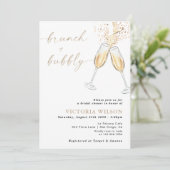 Bruiloftsdiner en bubbels bruidsuitnodiging kaart (Staand voorkant)