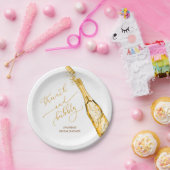 Bruiloftsdiner en bubbels Gouden Bruidsbruiloftfee Papieren Bordje (Feest)