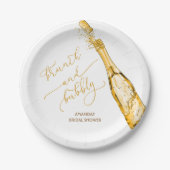 Bruiloftsdiner en bubbels Gouden Bruidsbruiloftfee Papieren Bordje (Voorkant)