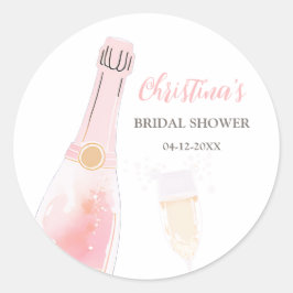 Bruiloftsdiner en champagne bruidsborrel ronde sticker