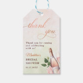 Bruiloftsdiner en Champagne Bruidsbruiloft Cadeaulabel (Voorkant)