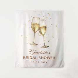 Bruiloftsdiner en champagne bruidsdiner wandkleed