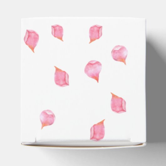 Bruiloftsdiner met fles Prosecco en bloemblaadjes Bedankdoosjes (Bovenkant)