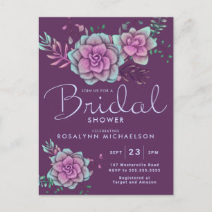 BRUILOFTSDINER Pastelkleurige Succulente Bloemen Briefkaart
