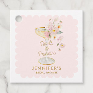 Bruiloftsdiner Petals and Prosecco bedankjes Labels
