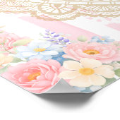 Bruiloftsdiner Petals and Prosecco Welkom Poster (Hoek)