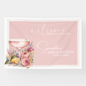 Bruiloftsdiner Petals, Pearls & Prosecco Welkom Spandoek (Horizontaal)