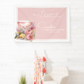 Bruiloftsdiner Petals, Pearls & Prosecco Welkom Spandoek (Insitu)