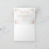 Bruiloftsdiner Petals & Prosecco Bedankkaart (Binnen)