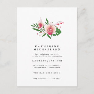 BRUILOFTSDINER   Tropische Roze Orchidee Bloemen Briefkaart