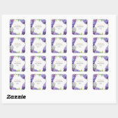 Bruiloftsdouche blauwe Hydrangea Dank je Vierkante Sticker (Vel)