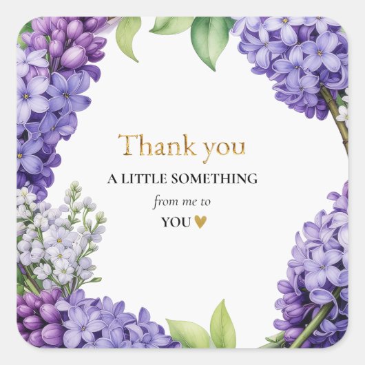 Bruiloftsdouche blauwe Hydrangea Dank je Vierkante Sticker (Voorkant)