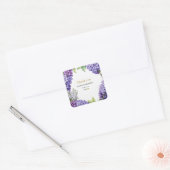 Bruiloftsdouche blauwe Hydrangea Dank je Vierkante Sticker (Envelop)