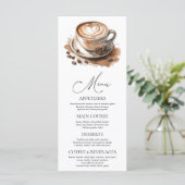 Bruiloftsdouche 'Coffee Love is Brewing' Menu (Staand voorkant)