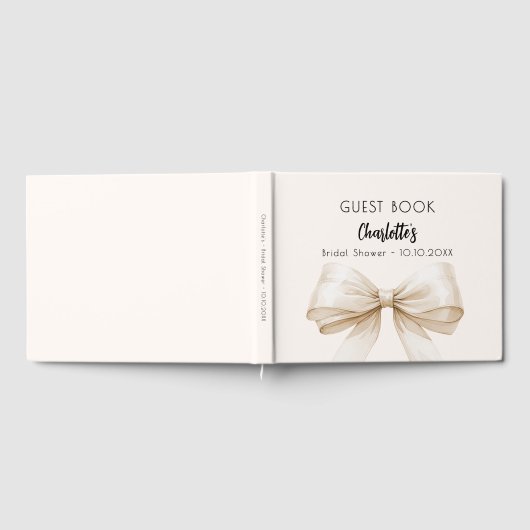 Bruiloftsdouche in elegante beige en crème tinten gastenboek (Volledig)