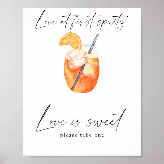 Bruiloftsdouche - liefde is zoet, neem een traktat poster (Voorkant)