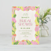 Bruiloftsdouche met bloemenvase kaart (Staand voorkant)