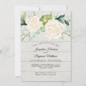 Bruiloftsdouche Rustieke Houten Waterverf Ivoor Kl Kaart (Voorkant)