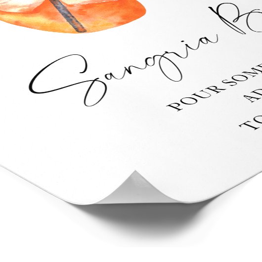 Bruiloftsdouche - sangriabar poster (Hoek)