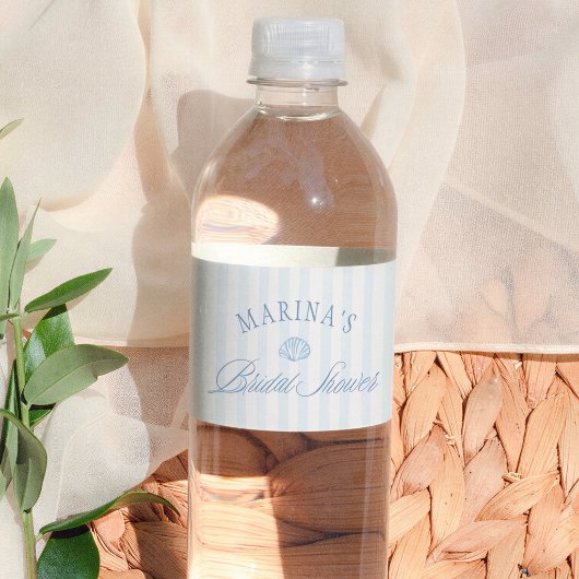 Bruiloftsdouche Schelp Thema Waterfles Etiket