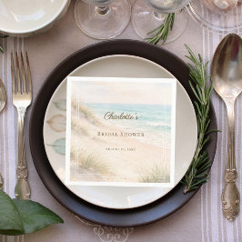 Bruiloftsdouche strand kust elegante lunch servet
