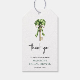 Bruiloftsdouche Waterverf Gouden Sleutel & Klaver Cadeaulabel