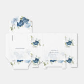 Bruiloftsdust Blue Bloem Rustiek Bedankdoosjes (Uitgevouwen)