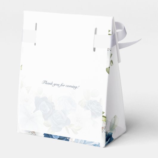 Bruiloftsdust Blue Bloem Rustiek Bedankdoosjes (Achterkant)