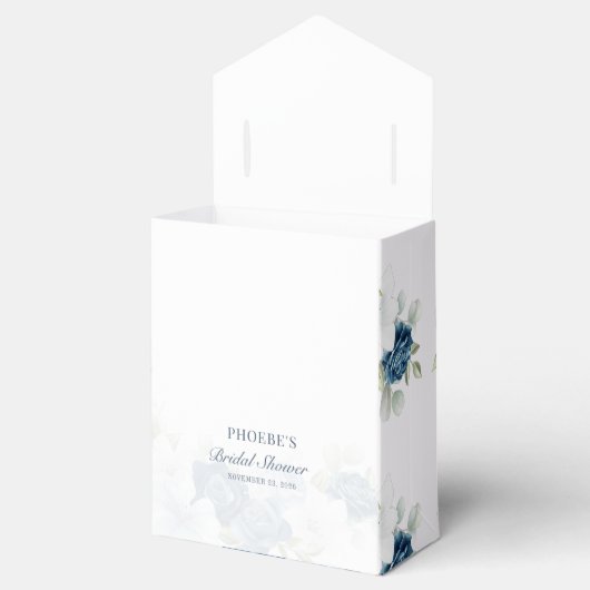 Bruiloftsdustige blauwe bloem rustiek bedankdoosjes (Geopend)