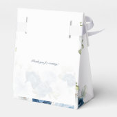 Bruiloftsdustige blauwe bloem rustiek bedankdoosjes (Achterkant)