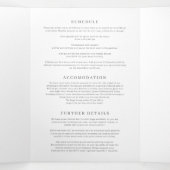 Bruiloftseucalyptus laat groen en wit in één drieluik uitnodiging (Binnenkant midden)