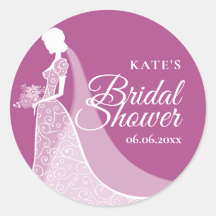 Bruiloftsfavoriet Elegante Kantjurk Ronde Sticker