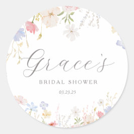 Bruiloftsfavorietags 'Love Is In Bloom' Ronde Sticker