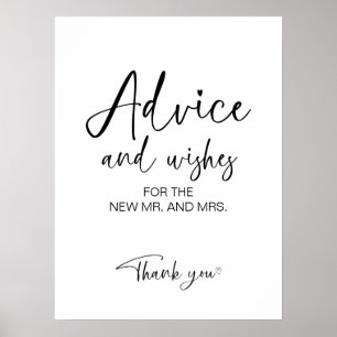 Bruiloftsfeest advies en wensen bord poster